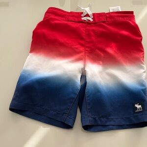 Abercrombie Kids Boys Swim Shorts Red/White/Blue